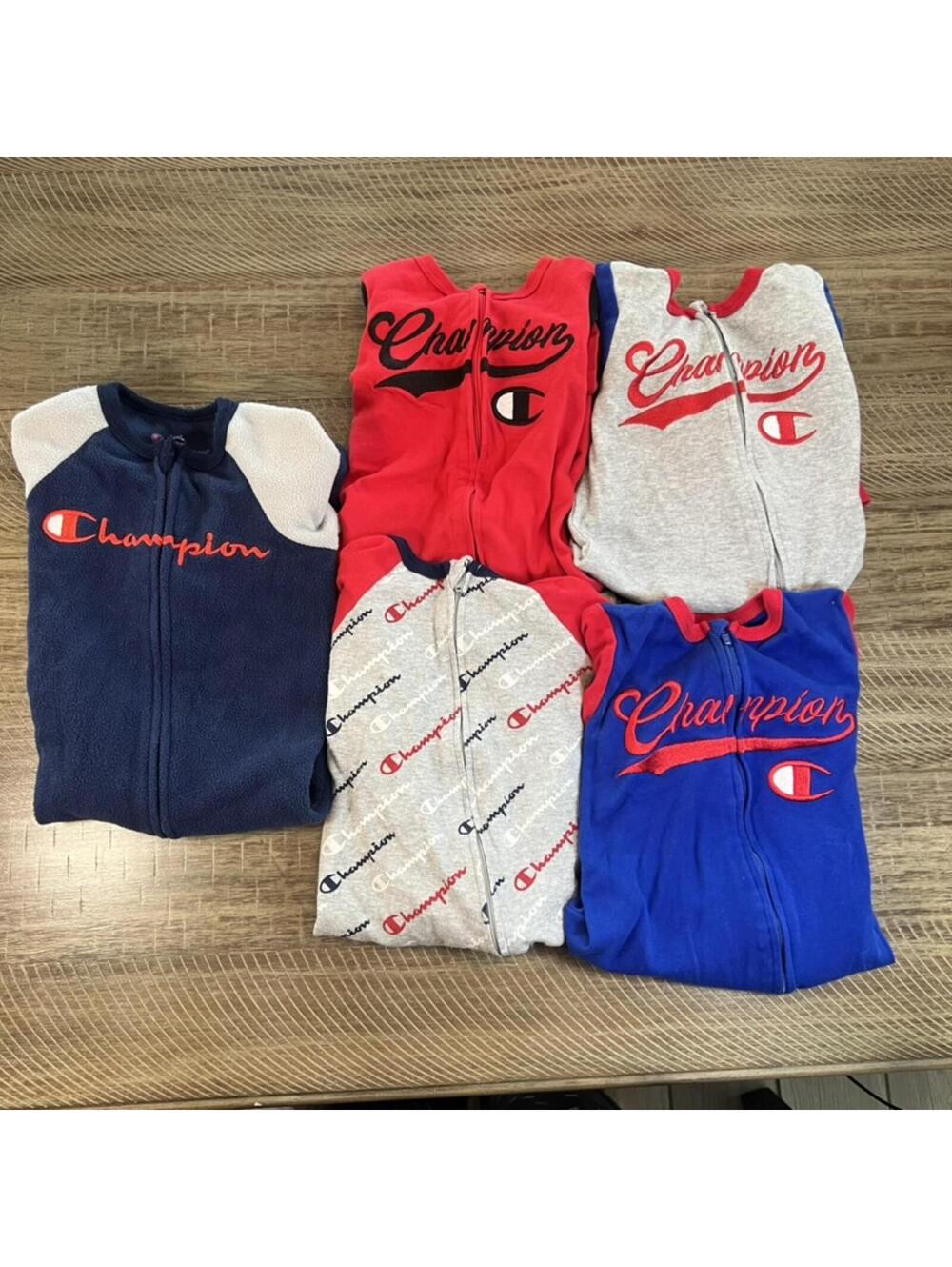 Champion Baby Boy Sleeper Bundle - Set of 5 Footed Pajama - 9M